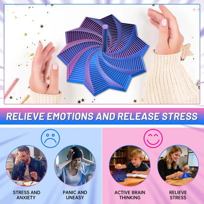 3D Printed Sensory Fidget Star - Stress Relief Spiral Toy
