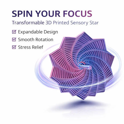 3D Printed Sensory Fidget Star - Stress Relief Spiral Toy