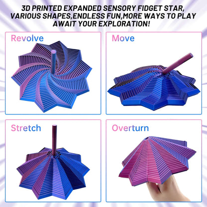 3D Printed Sensory Fidget Star - Stress Relief Spiral Toy